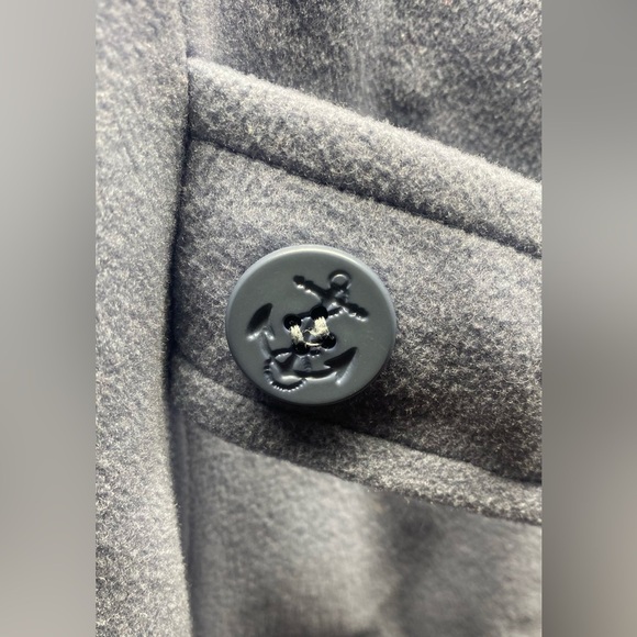 Talbots Baby Blue Pea Coat Buttons Wool Cashmere Beautiful Warm Winter Sz 12 - Picture 5 of 11